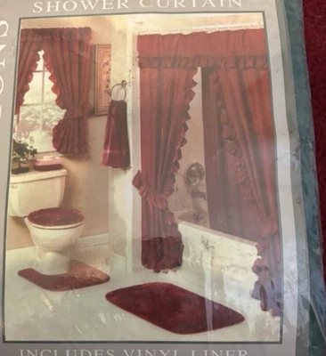 REFLECTIONS BY MADISON NUEVA CORTINA DE DUCHA SWAG VERDE AZULADO W FORRO 70" X 72" Foto 1 de 2