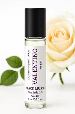 Black Musse Our Impression of VALENTINO Mujer Aceite Corporal Fino Roll On Perfume 10 ml Foto 1 de 4