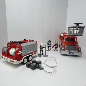 Playmobil 3178 Feuerwehrunterstützungsfahrzeug Anhänger & 5682 Rettungsleitereinheit Feuerwehrauto - Bild 1 von 20