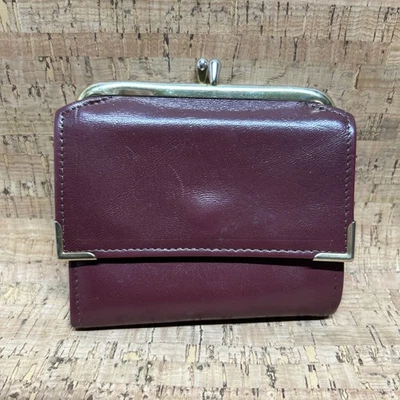 Vintage Princess Gardner Wallet Maroon Cowhide Kiss-Lock 1960s USA Bifold - Image 1 of 4