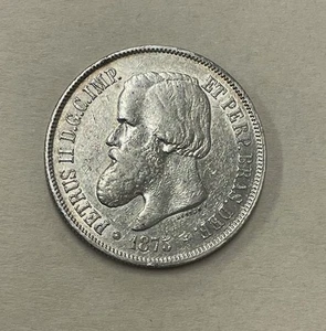 Brazil - 1875 Large Silver 2000 Reis - Popular - Bild 1 von 5