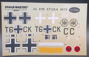 Testors | No. 419 | 1:72 Junkers Ju 87 B-2 Stuka Decals - Picture 1 of 1