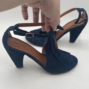 coclico odalisk strappy heels dark blue suede size 7.5 eu 38 - Picture 1 of 15
