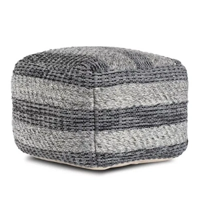 Cherokee Pouf - Gray Stripes Anji Mountain - Image 1 of 2
