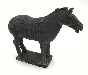 Vintage Chinese Warrior Horse Terracotta Clay Asian Pottery Army Figure 4.5” T - Picture 1 of 11
