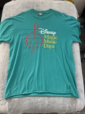 Camiseta vintage de música Disney verde azulado talla única - XL - Mickey Mouse Foto 1 de 4