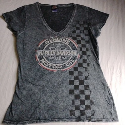 Camisa Harley Davidson 3x Para Mujer Lavado Mineral Cuentas Grunge Moto Calce Ajustado Y2K  Foto 1 de 4