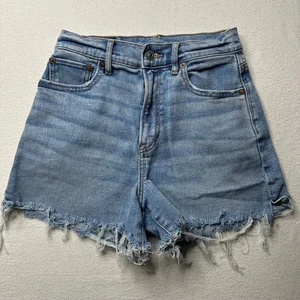American Eagle Damen Jeans Shorts Größe 1 Fransen Used-Look - Bild 1 von 6