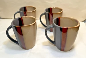Better Homes and Gardens Bazaar Stripe Design Coffee Mugs 14oz - Set Of 4 - Picture 1 of 7