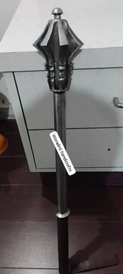 Maza medieval de acero macizo mayal - Arma de batalla auténtica para LARP y exhibición Foto 1 de 4