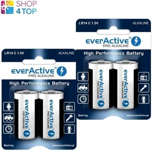 4 EVERACTIVE PRO ALKALINE C LR14 BATTERIES 1.5V R14 8000mAh 2030 NEW - Picture 1 of 1