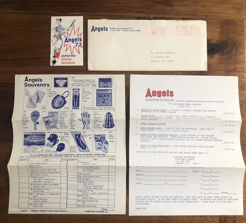 1977 Los Angeles Angels Vintage  Schedule & Season Ticket Application Cover
