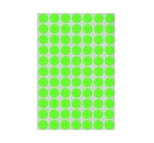 Maco 1/2" Dia Round Labels MR808GG Neon Green 800 Total School Office Home - Picture 1 of 1