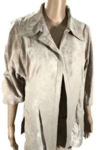 Elie Tahari Belted Jacket E3L6F107 Size S Tan Suede 3/4 Sleeves Lined Pockets - Picture 1 of 9
