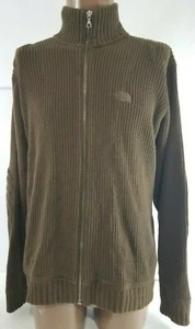The North Face Men’s Brown Military Full Zip Padded Elbows Sweater Knit Medium - Picture 1 of 10