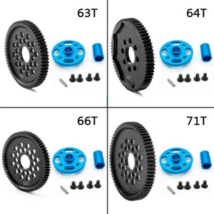 Aluminum 63T/64T/66T/71T High Speed Spur Gear Set For Tamiya TT02 TT-02 1/10 RC - Picture 1 of 15
