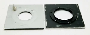 Burke & James 2 Lens Boards 4x4" With Holes 39mm & 52mm. Fits Deardorff, Calumet - Picture 1 of 1