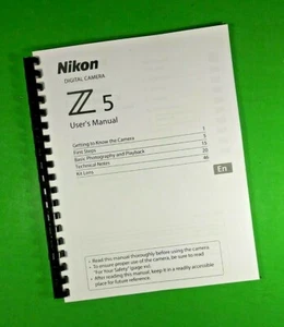 Owners Manual for Nikon Z5 Camera 80 Pages W/Clear Covers! - Picture 1 of 1