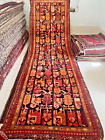 Hand Knotted Sarab Tribal Navy Red Runner Wool Oriental Area Rug 4'2" x 13'1"