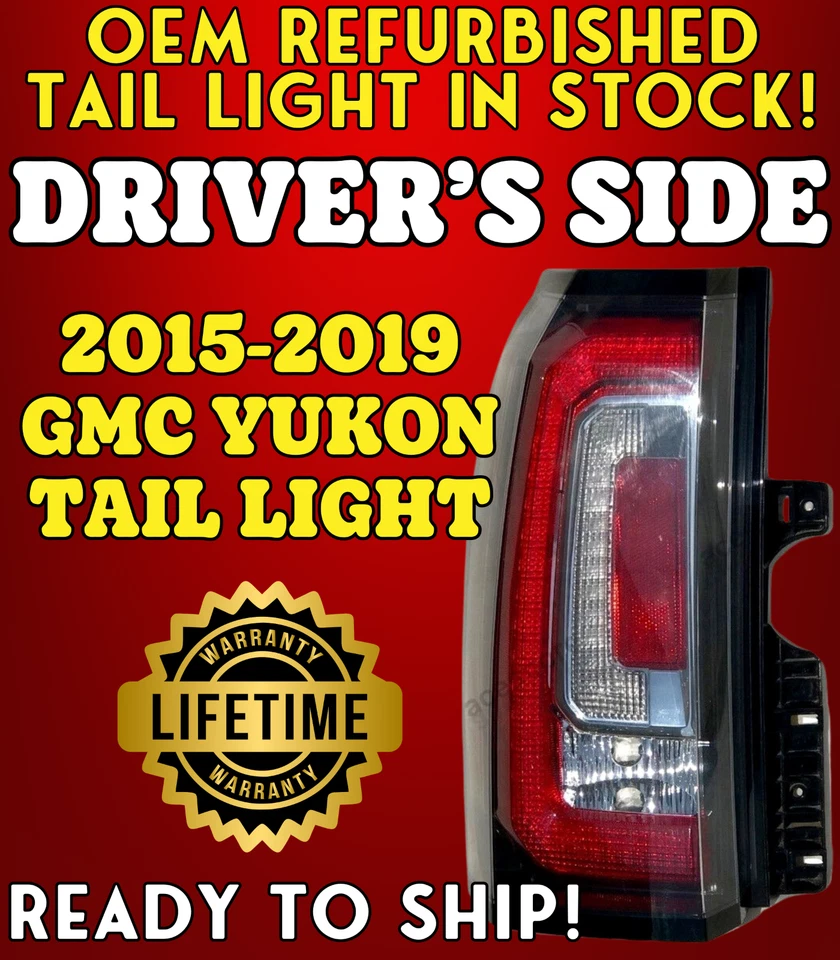 Luz trasera reconstruida del lado del conductor GMC Yukon XL OEM para 2015-2018, Denali SLE SLT 01 Foto 1 de 4