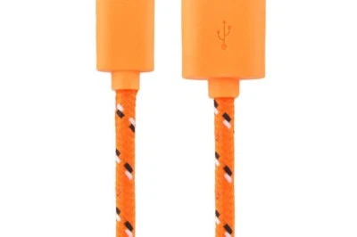 Fabric Braided Charger Cable FOR MICRO-C TYPE REVERSIBLE PIN PHONES & DEVICES - Image 1 of 4