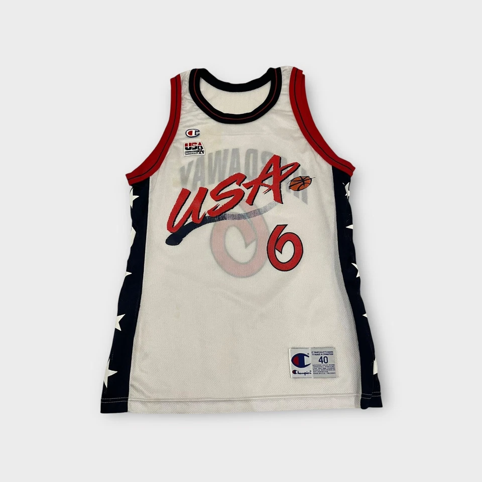 Rare White Champion Olympic Penny Hardaway Jersey Men's Size 40 M Medium - Image 1 of 4