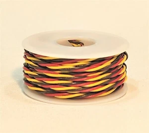 22 AWG UL1007 UL1569 Alambre de conexión MARRÓN/ROJO/AMARILLO Torcido Triple ~ carretes de 25' - Imagen 1 de 1