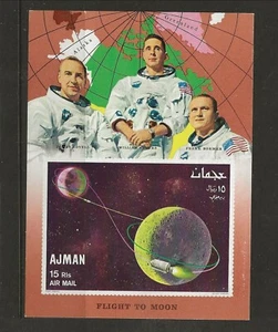 AJMAN MI BL 68 NH SOUVENIR SHEET of 1968 - SPACE - FLIGHT TO MOON - Picture 1 of 1