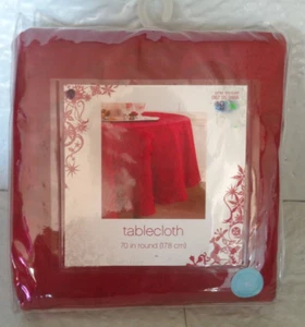 Nuevo - Mantel Redondo - Rojo Borgoña - 70" - Imagen 1 de 1