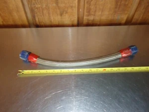 17" Stainless Steel Braided Hose -12an Reusable Fittings Straight Aeroquip - Picture 1 of 3