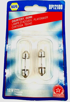 NEW NAPA BP12100 Courtesy/Dome/ Clear/2pack/ 12V bulbs - Image 1 of 2