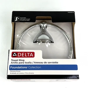 Delta Foundations FNDS46-PC poliertes Chrom Wandhalterung einzelner Handtuchring NEU - Bild 1 von 6
