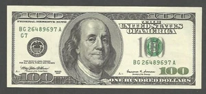 United States of America 100 Dollars 1999; AU++; F-2176G; Franklin; Chicago - Picture 1 of 2