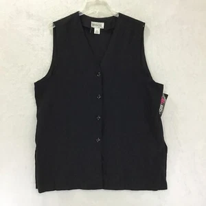 Ms. Briggs / Vintage Y2K Black Button Front V-Neck Sleeveless Top / Plus Size 2X - Picture 1 of 7