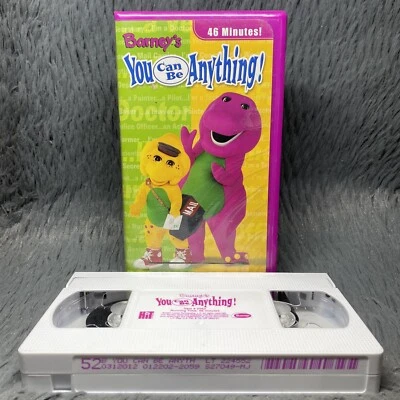 Barney's You Can Be Anything! VHS Tape 2002 Purple Dinosaur Clamshell Movie - Image 1 of 4