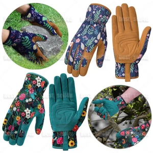 Leather Work Gloves Gardening Thorn Proof Gloves Garden Planting Pruning Weeding - Picture 1 of 26