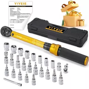 1/4 Inch Drive Bike Torque Wrench, 1-25 Nm (10-222.5 in.lb), 27 PCS Click Bic... - Picture 1 of 8