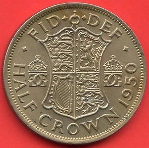 1950 Great Britain Half Crown Coin - Picture 1 of 2