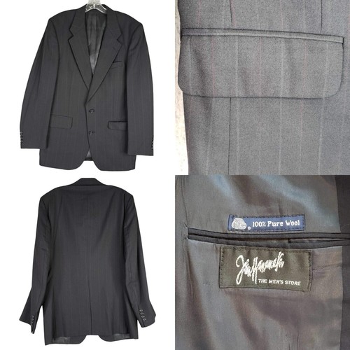 Giacca tuta Burberry blazer uomo 44 R lana a righe spille cappotto sportivo vintage grigio