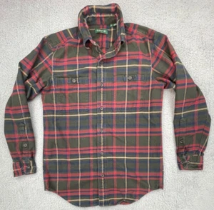 Camisa de franela Orvis The Perfect para hombre pequeña a cuadros botón manga larga pesada gruesa - Imagen 1 de 17