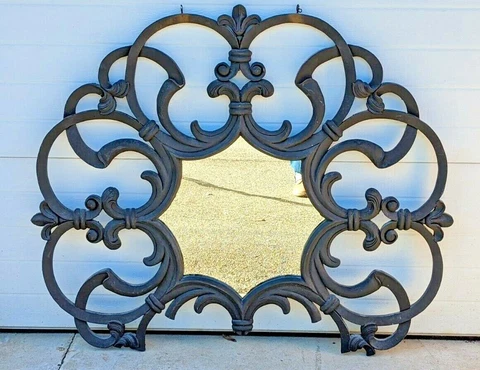 Dauphine Harrison & Gil Wood Rococo Carved Wall Mirror - painted Cover