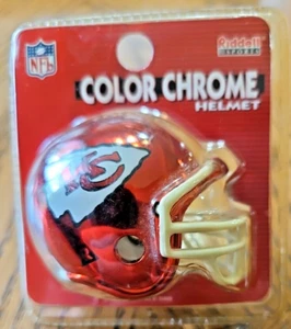NFL Kansas City Chiefs Riddell Mini Micro Color Chrome Football Helmet Vintage - Picture 1 of 2