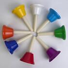 8X Hand Bells Set Colorful Hand Percussion Bells For Adults Party Classroom