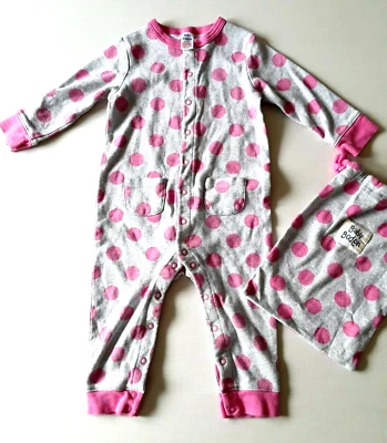 Mameluco Baby Boden Bebé Niña Talla 12-18 Meses Lunares Algodón Rosa Gris Usado en Excelente Condición Foto 1 de 4