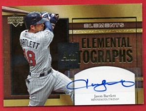 Jason Bartlett 2007 Upper Deck Elements Elemental Autographs Minnesota Twins