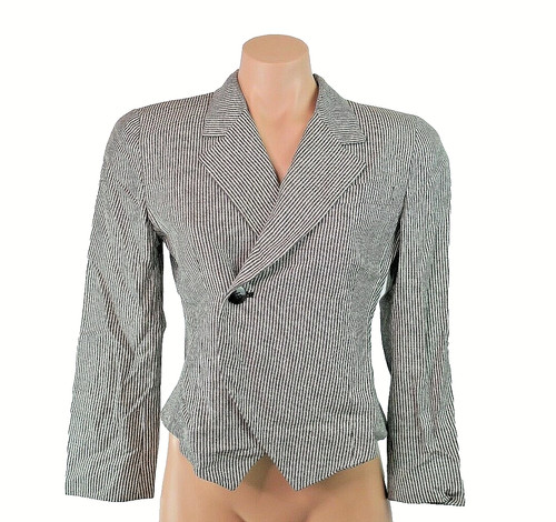 Giacca blazer vintage Christian Dior The Suit a righe asimmetrica lana taglia 4