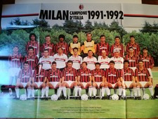MEGA POSTER MILAN CAMPIONE D'ITALIA 1991/1992 - DA COLLEZIONE