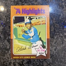 1975 TOPPS #1 HANK AARON HIGHLIGHTS Braves VG (wax)