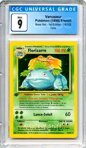 CGC 9 MINT French Venusaur Florizarre Base 1st Edition Holo Pokemon 15/102 -04 - Picture 1 of 2