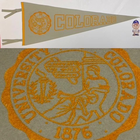 1940’s Vintage Colorado Buffaloes University Pennant 11x29.75 Inch Cover
